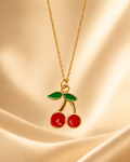 Collier cerise doré