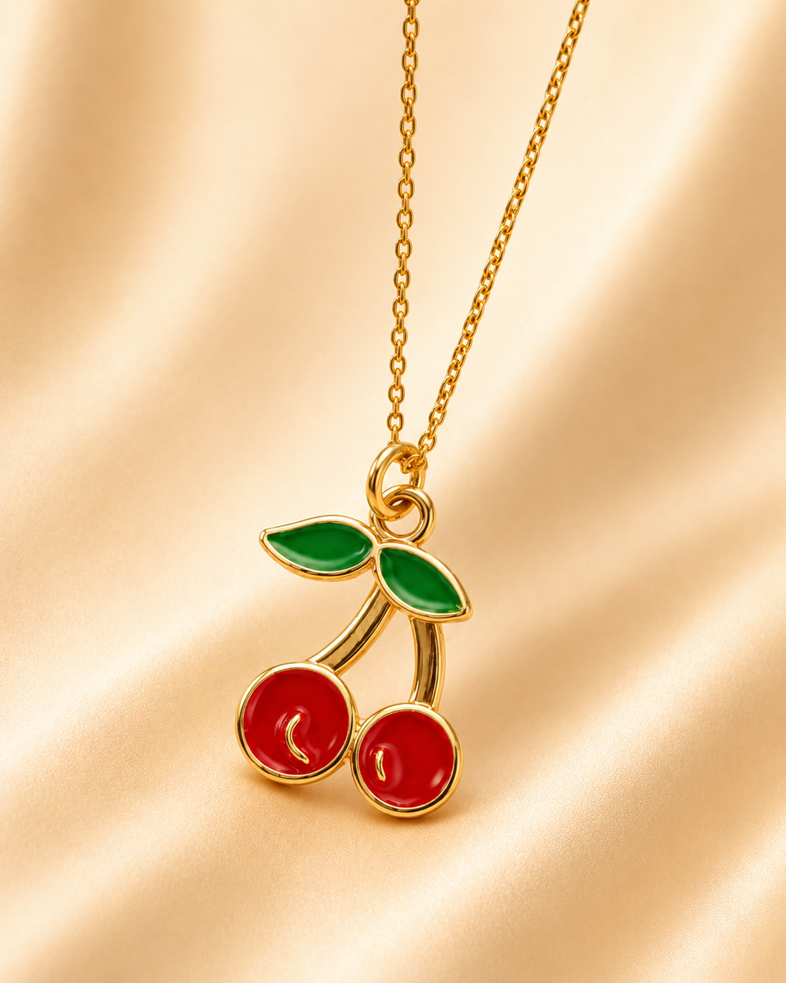 Collier cerise doré