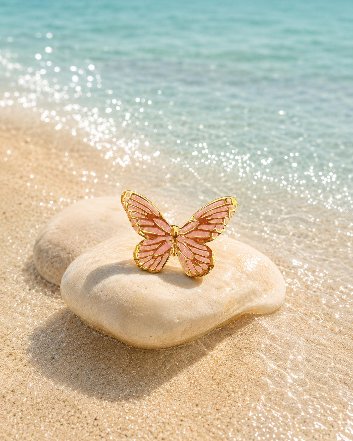 Boucles d'Oreilles Papillon Rose Clair