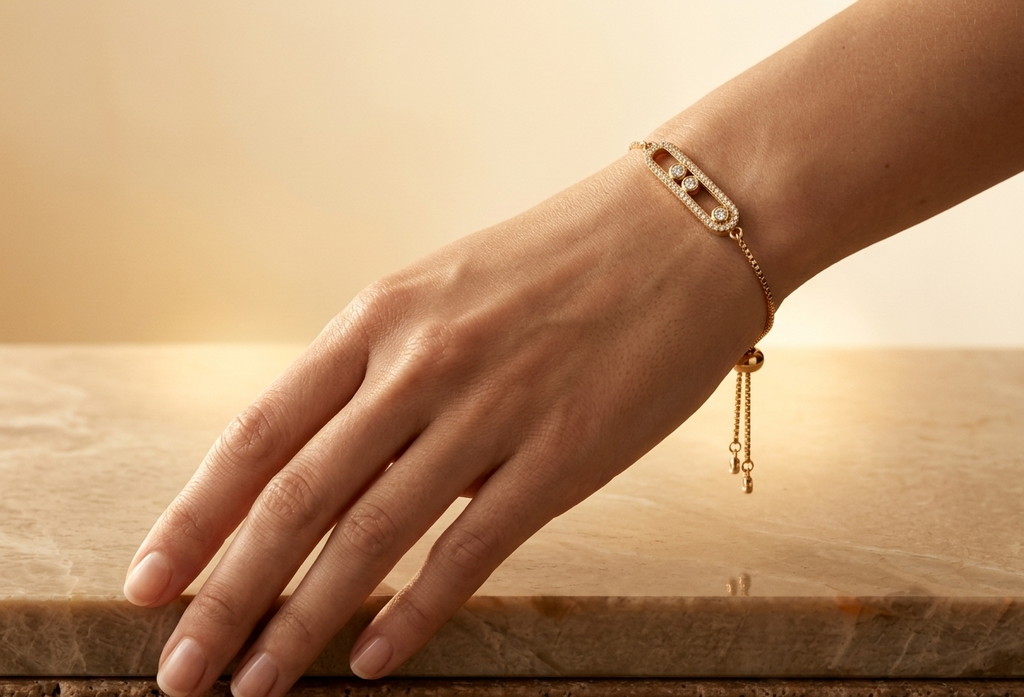 Bracelet Doré Pavé Réglable