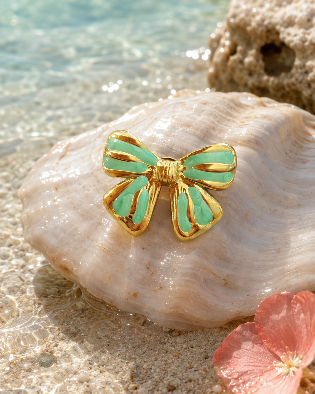 Boucles d'Oreilles Noeud Papillon Vert