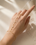 Bracelet Bague Doré — Chaîne Fine & Perles