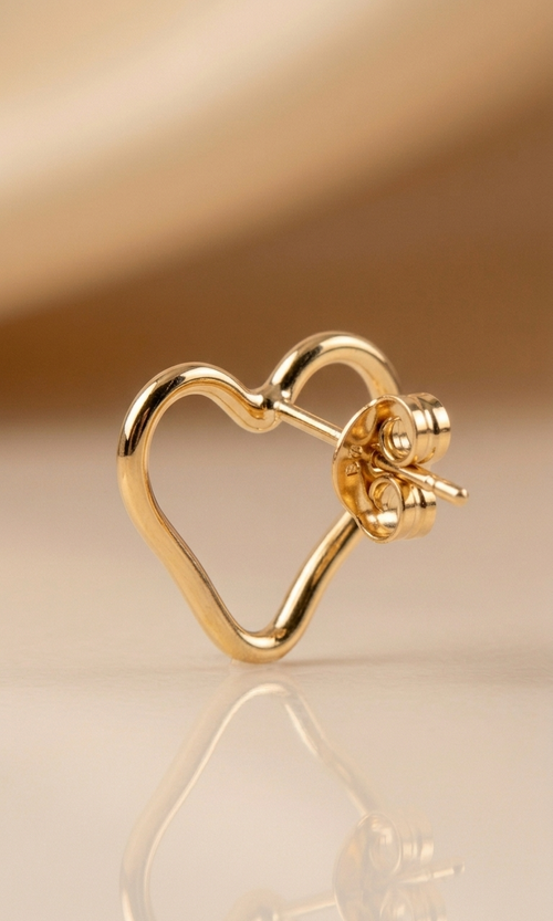 Boucle d'oreille Cœur fermeture papillon