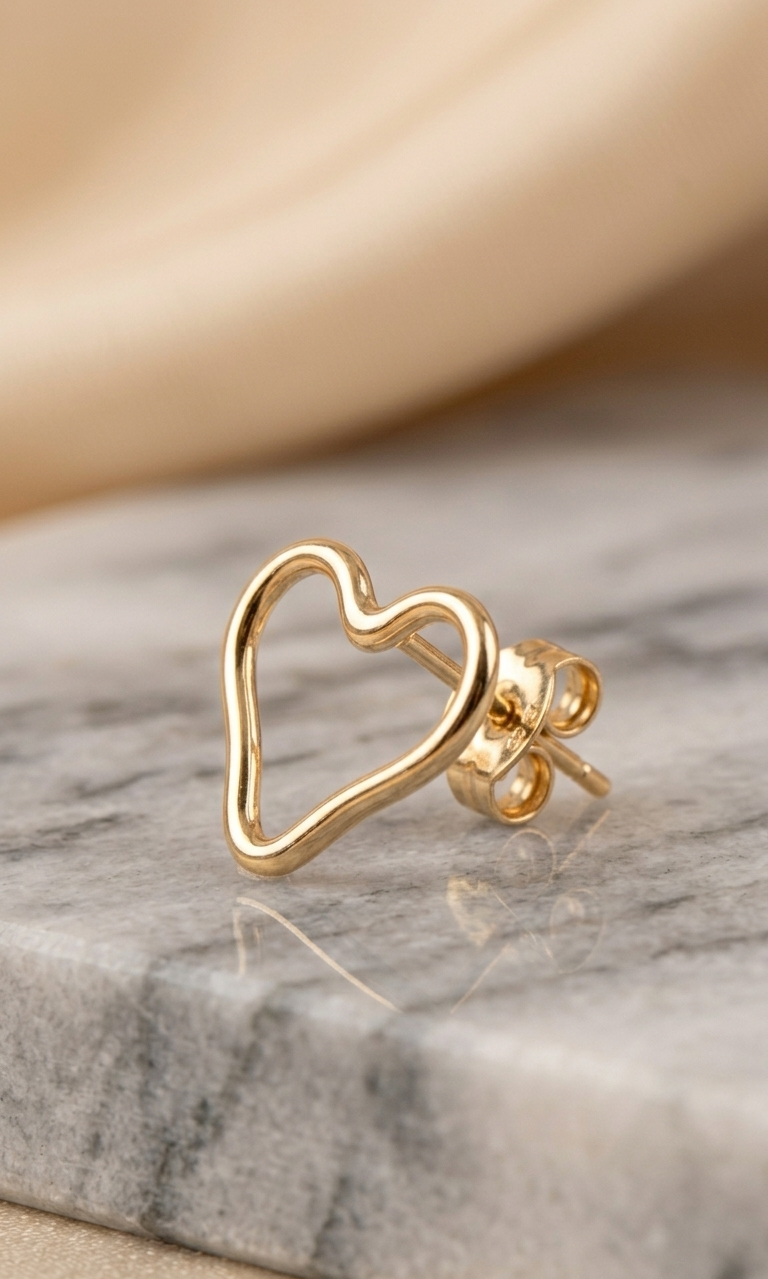 Boucle d'oreille Cœur vue de face