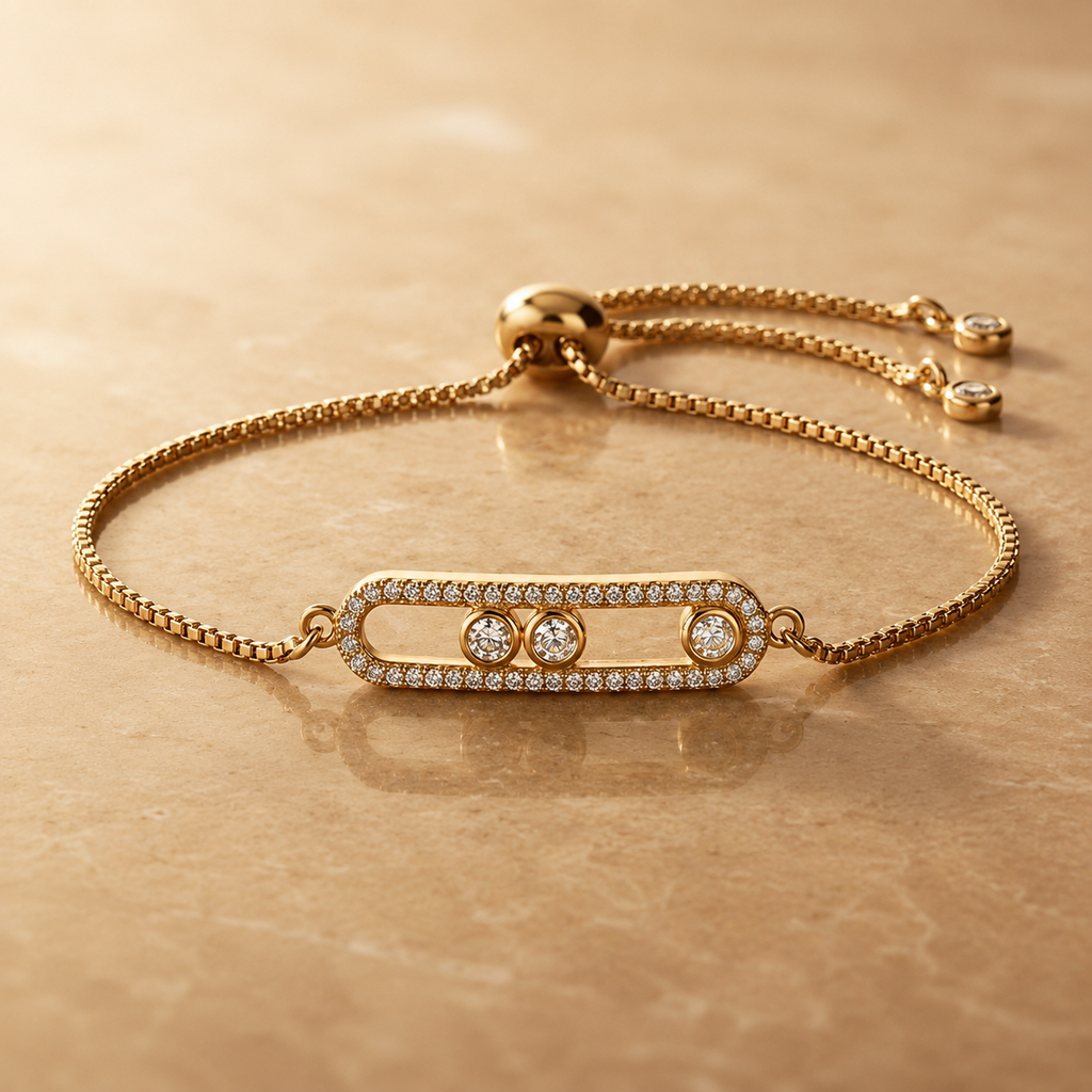 Bracelet Doré Pavé Réglable
