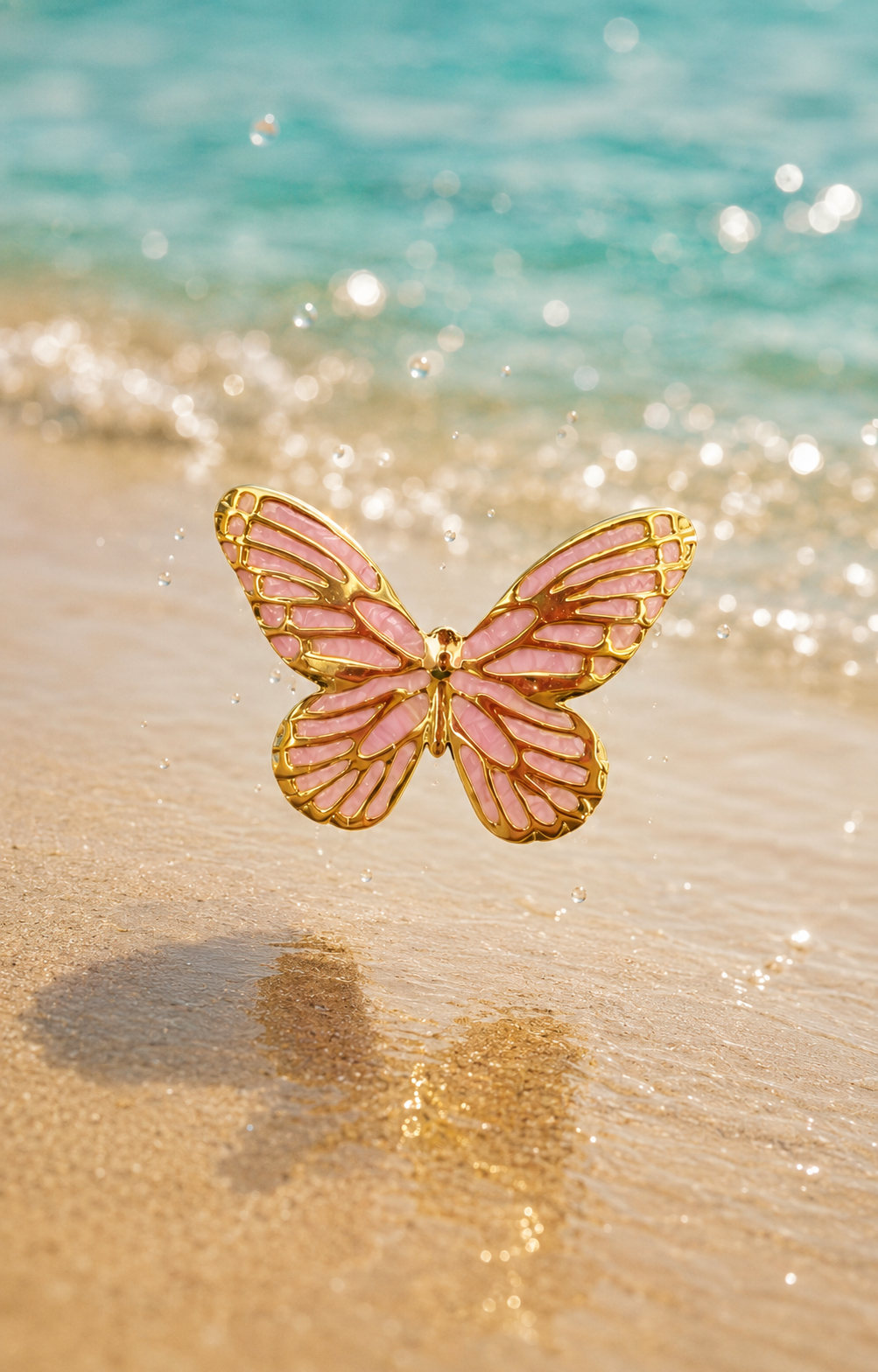 Boucles d'Oreilles Papillon Rose Clair